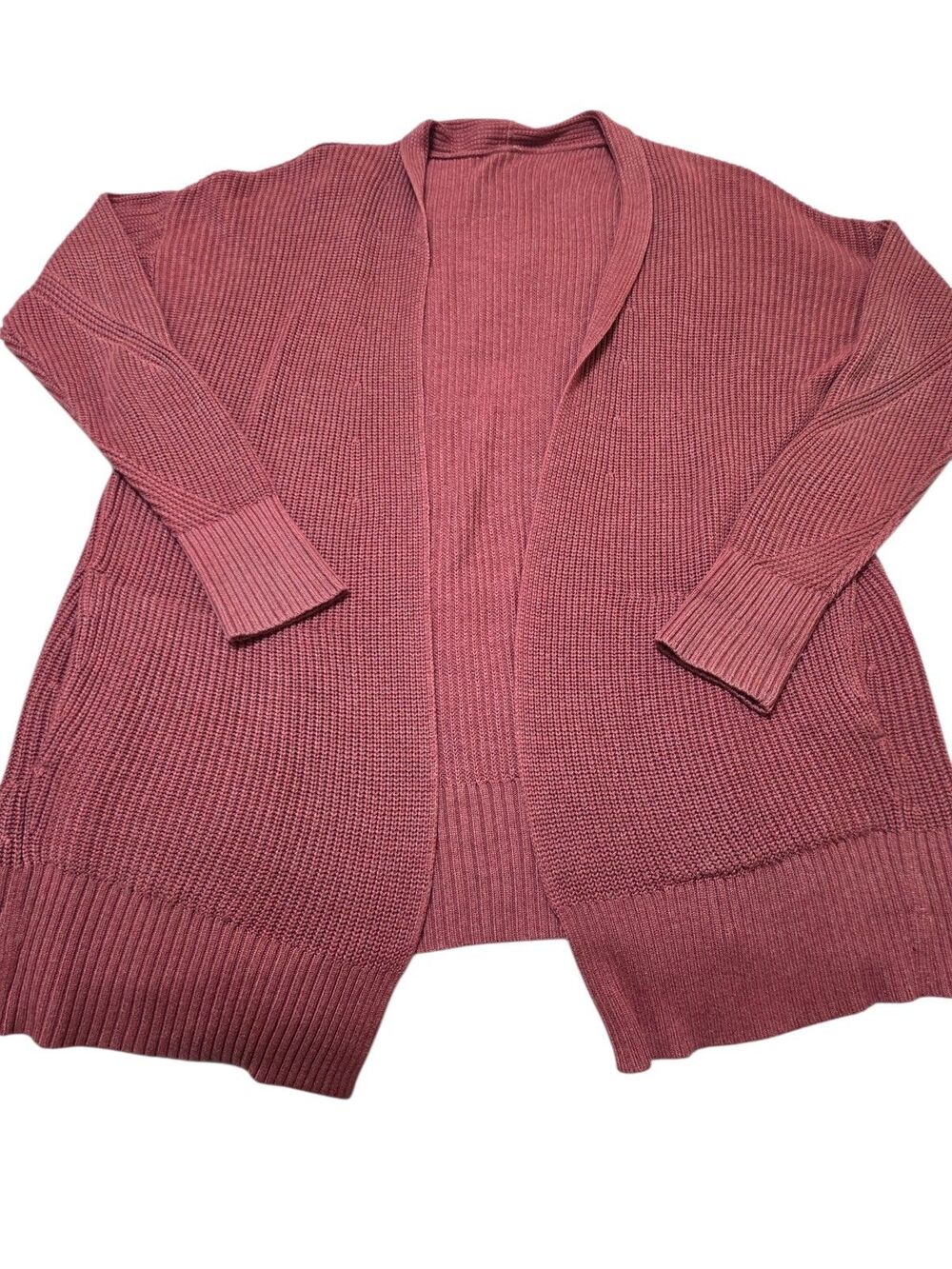 Lululemon Cashlu Sweater Wrap Knit Pockets Heathered Mulled Wine Women's L/XL U2 - Picture 3 of 10